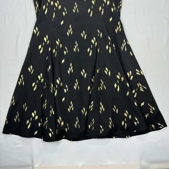 Everly Spaghetti Dress Black and Gold Size Large Racerback Knee Length Flare - Picture 4 of 16